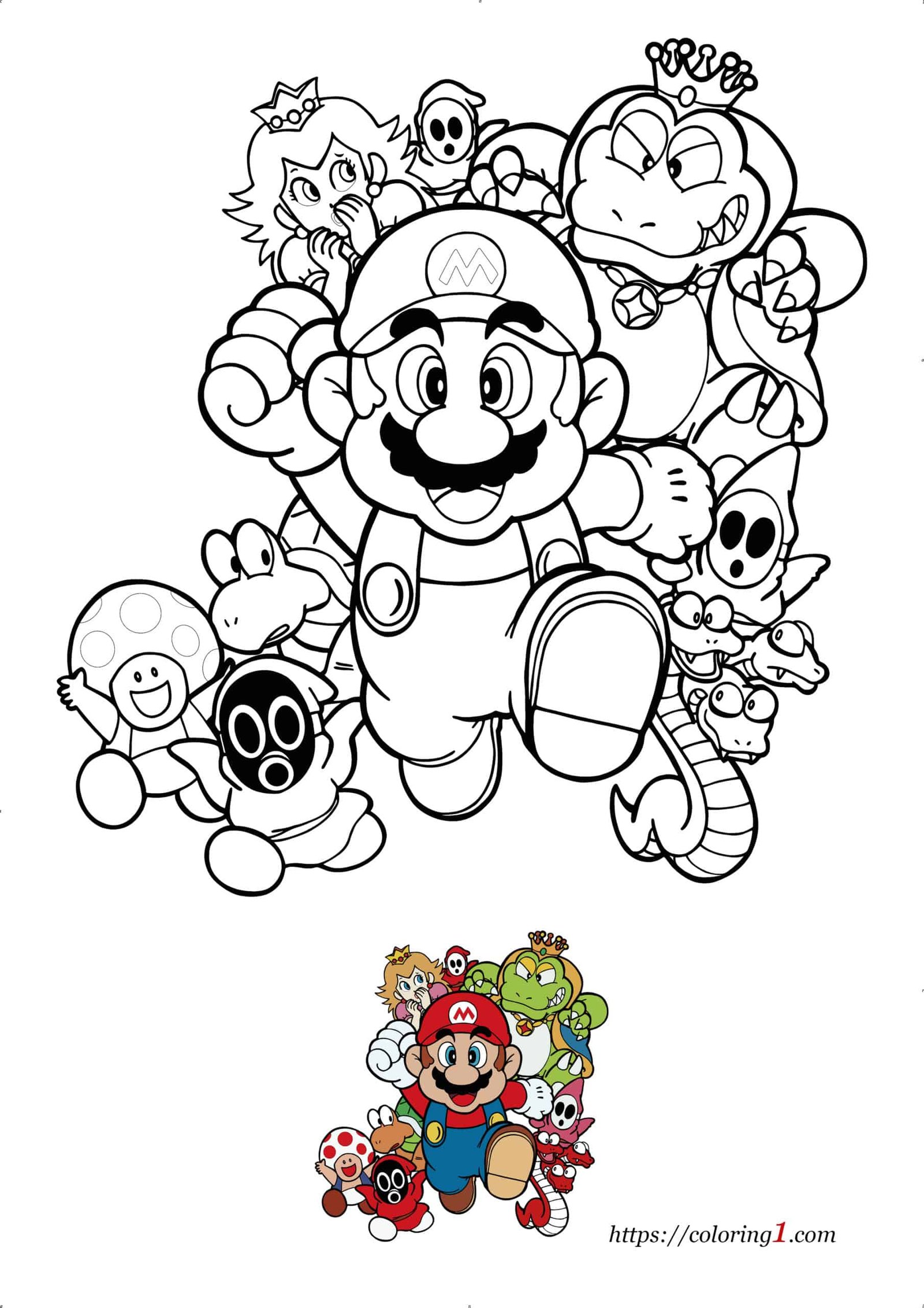 46+ Simple Mario Among Us Coloring Pages Printable