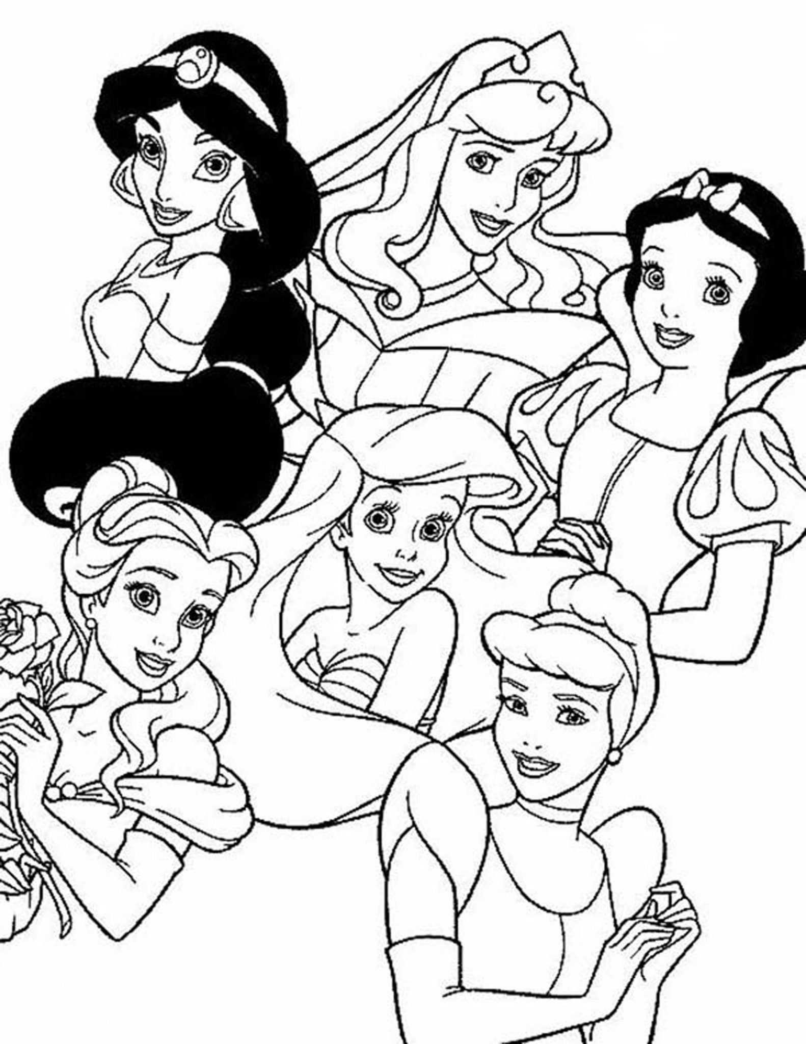 48+ Simple Princess Face Coloring Pages Printable