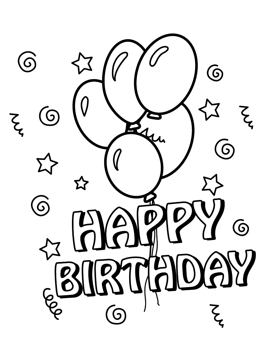 53+ Top Say Happy Birthday Coloring Pages Printable