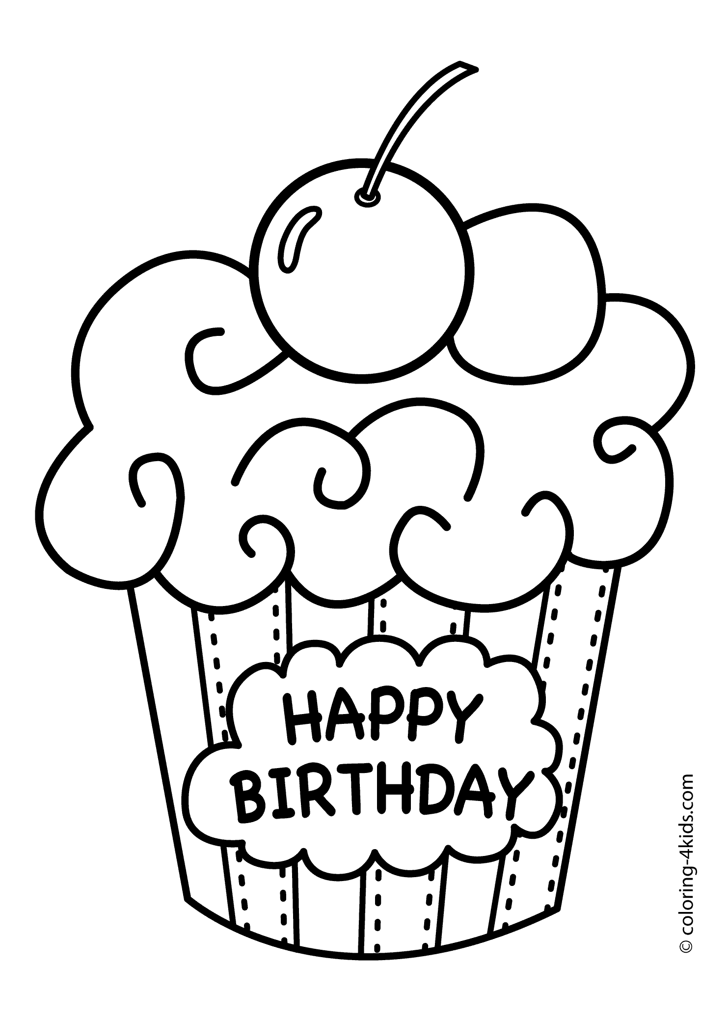 55+ Adorable Say Happy Birthday Coloring Pages Printable