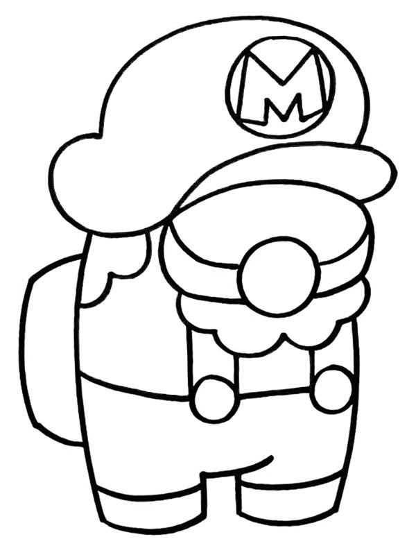 68+ New Mario Among Us Coloring Pages Printable