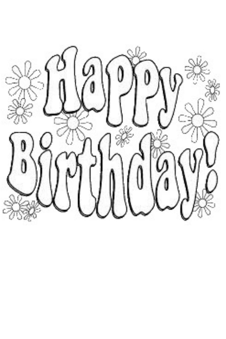 68+ Realistic Say Happy Birthday Coloring Pages Printable