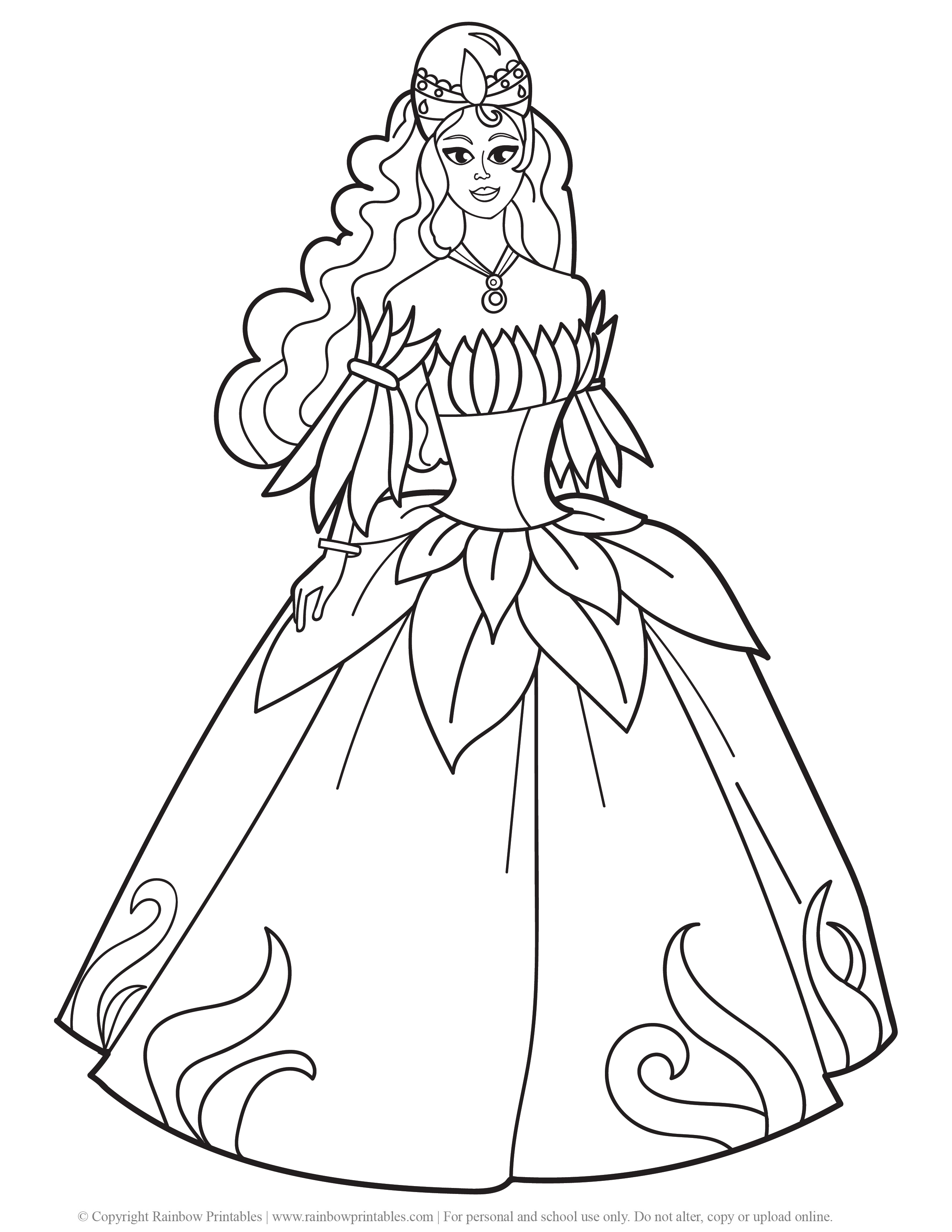 69+ Cute Princess Face Coloring Pages Printable