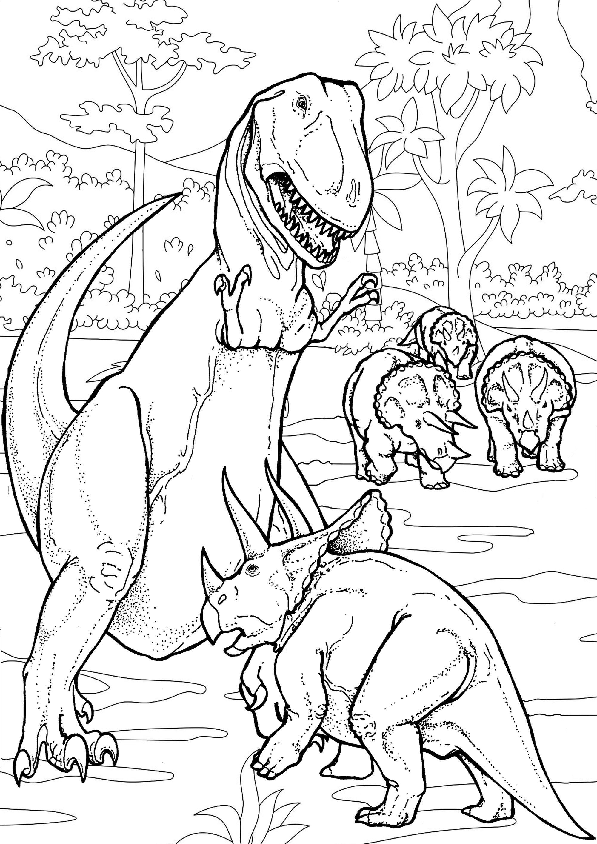 43+ New Dinosaur Coloring Pages Printable Sheets