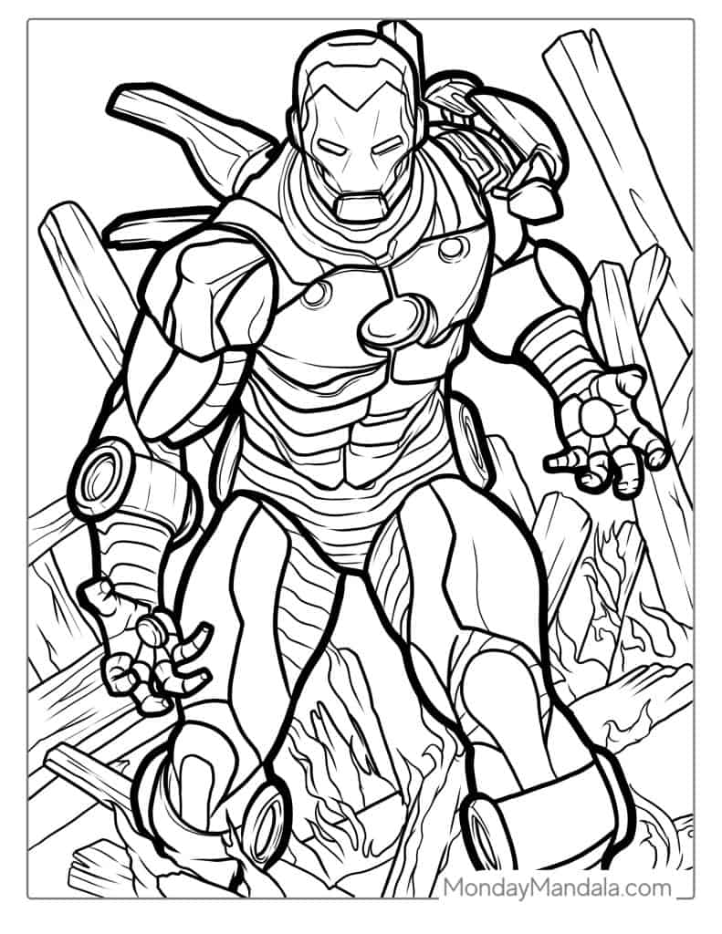 74+ Top Iron Man Coloring Pages Printable