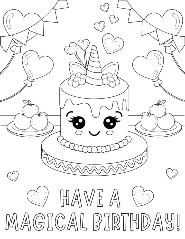 82+ Adorable Say Happy Birthday Coloring Pages Printable