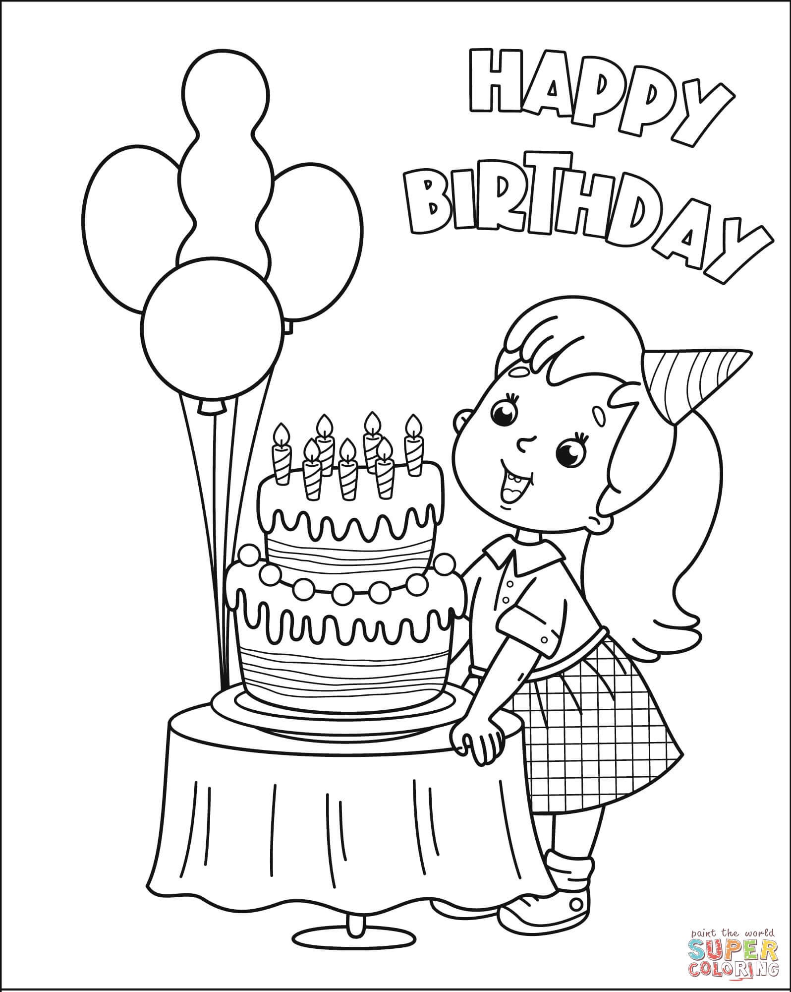 87+ Inspiring Say Happy Birthday Coloring Pages Printable