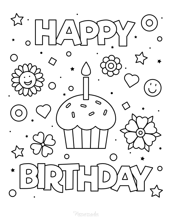 97+ Educational Say Happy Birthday Coloring Pages Printable