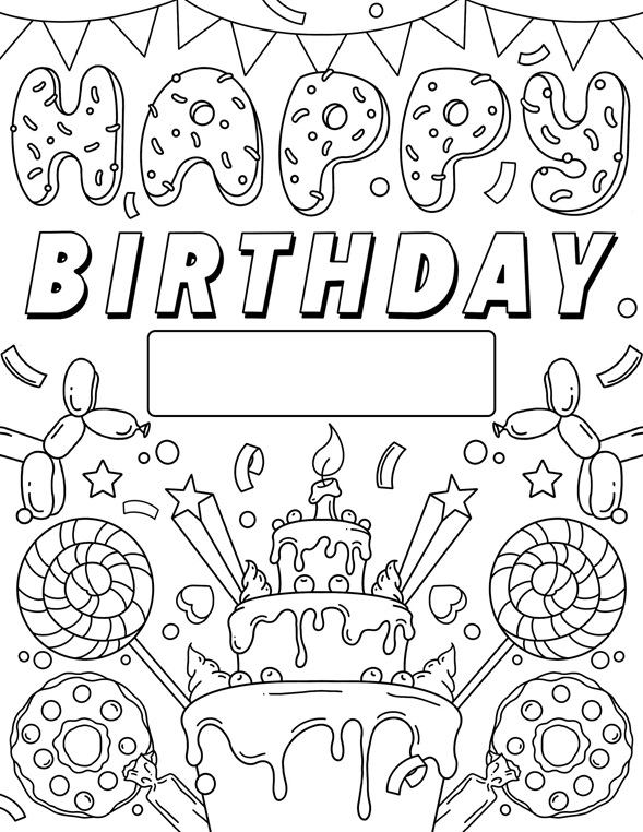 99+ Educational Say Happy Birthday Coloring Pages Printable