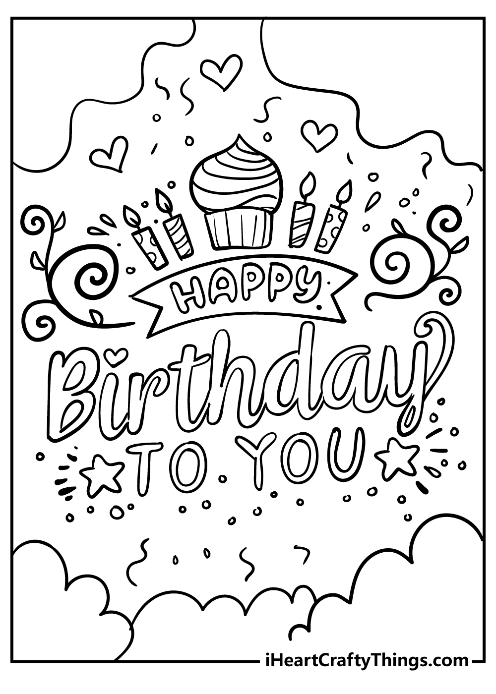 99+ Relaxing Say Happy Birthday Coloring Pages Printable