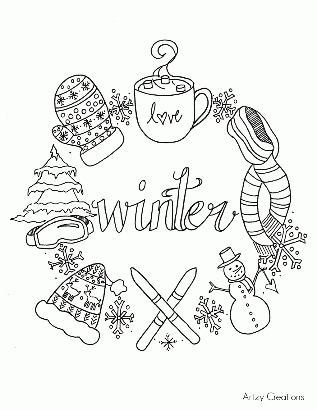 49+ Festive Winter Activity Coloring Pages Printable