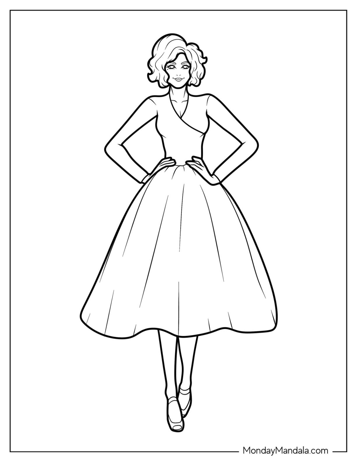 42+ Engaging Free Fashion Coloring Pages with Simple Outline