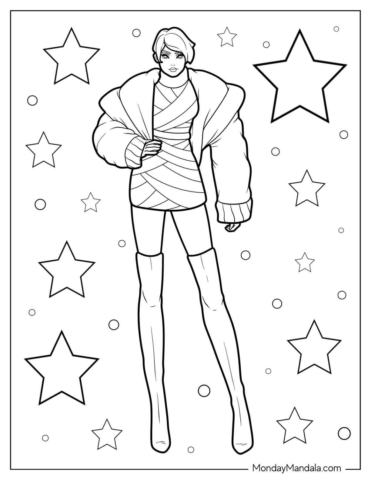 35+ Lovely Free Fashion Coloring Pages Aesthetic