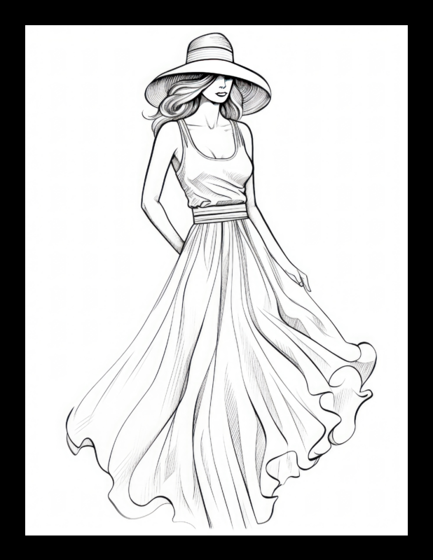 41+ Creative Free Fashion Coloring Pages and Drawing