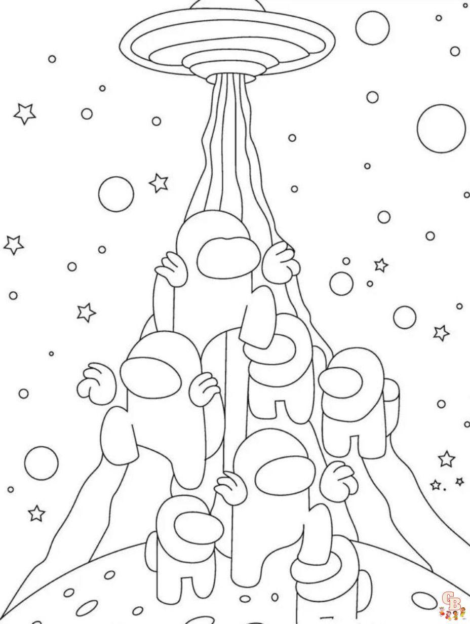 38+ Easy FNF Among Us Coloring Pages Download FREE