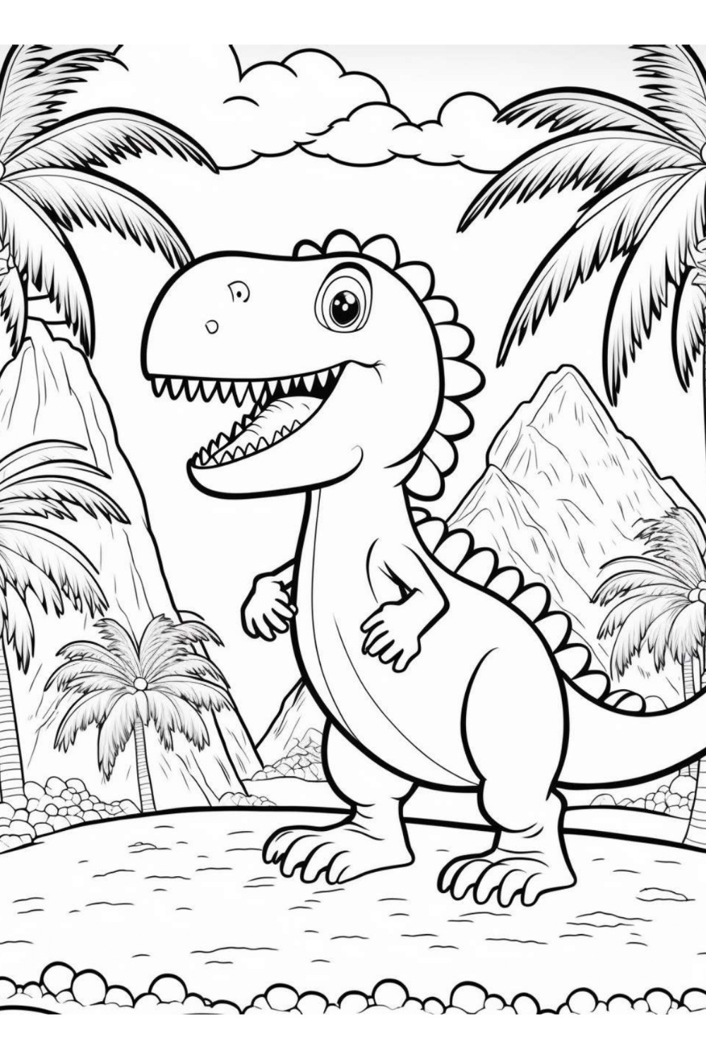 50+ Trendy Dinosaur Coloring Pages Aesthetic