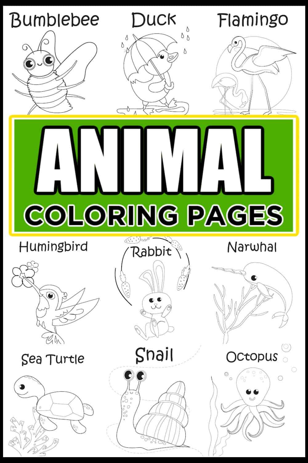 30+ Entertaining Animal Coloring Pages Aesthetic