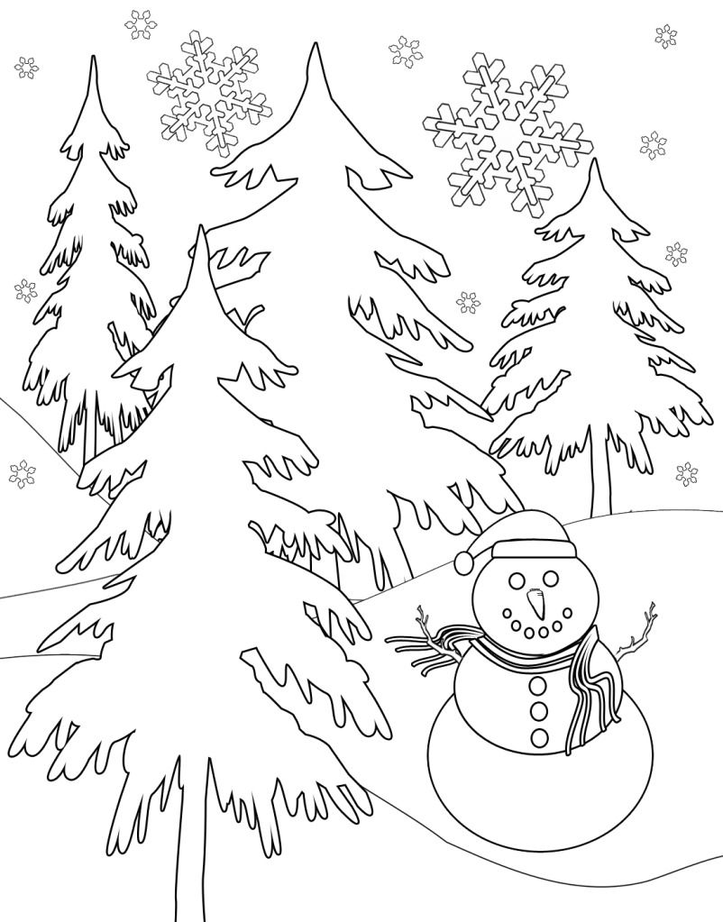 99+ Beautiful Winter Activity Coloring Pages Printable