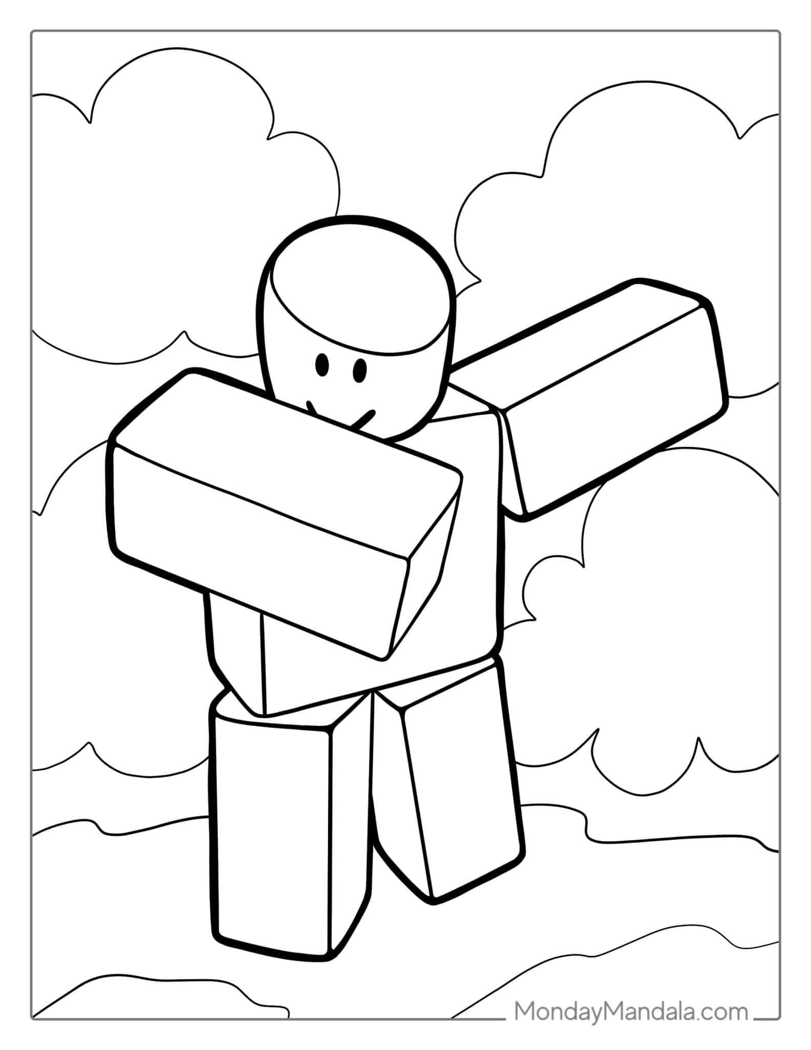 165+ Bright Roblox Coloring Pages Printable