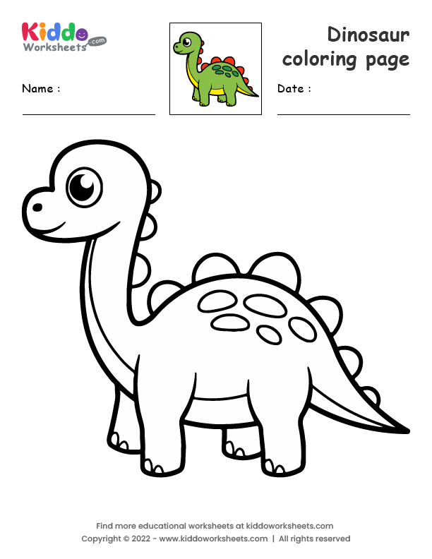 50+ Inspiring Dinosaur Coloring Pages Free Printable