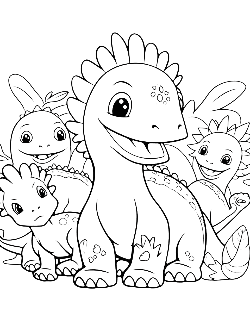 47+ Whimsical Dinosaur Coloring Pages Cute