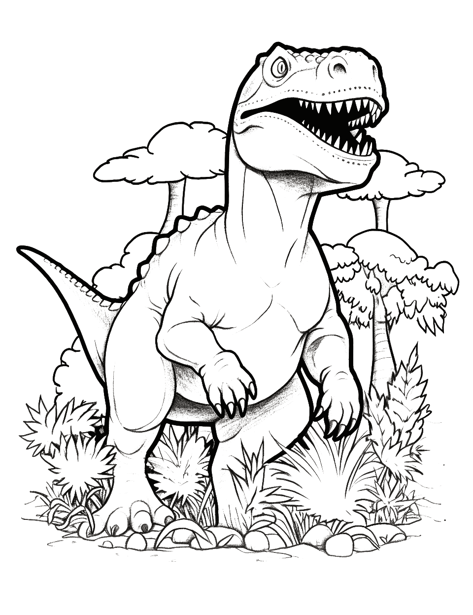 38+ Educational Dinosaur Coloring Pages Easy Kids