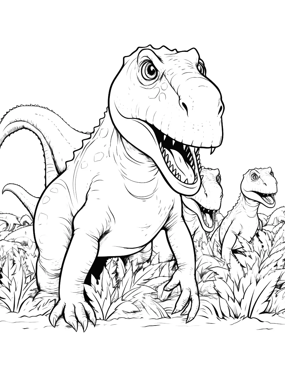 39+ Simple Dinosaur Coloring Pages Aesthetic