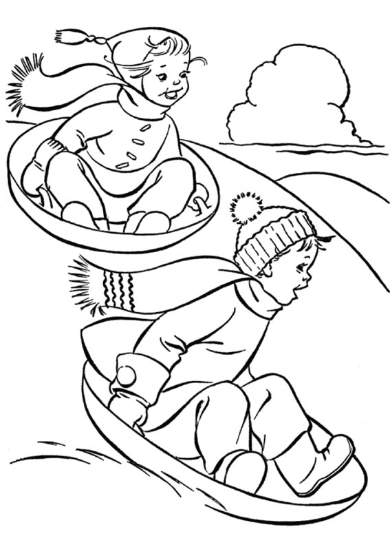 94+ Exciting Winter Activity Coloring Pages Printable