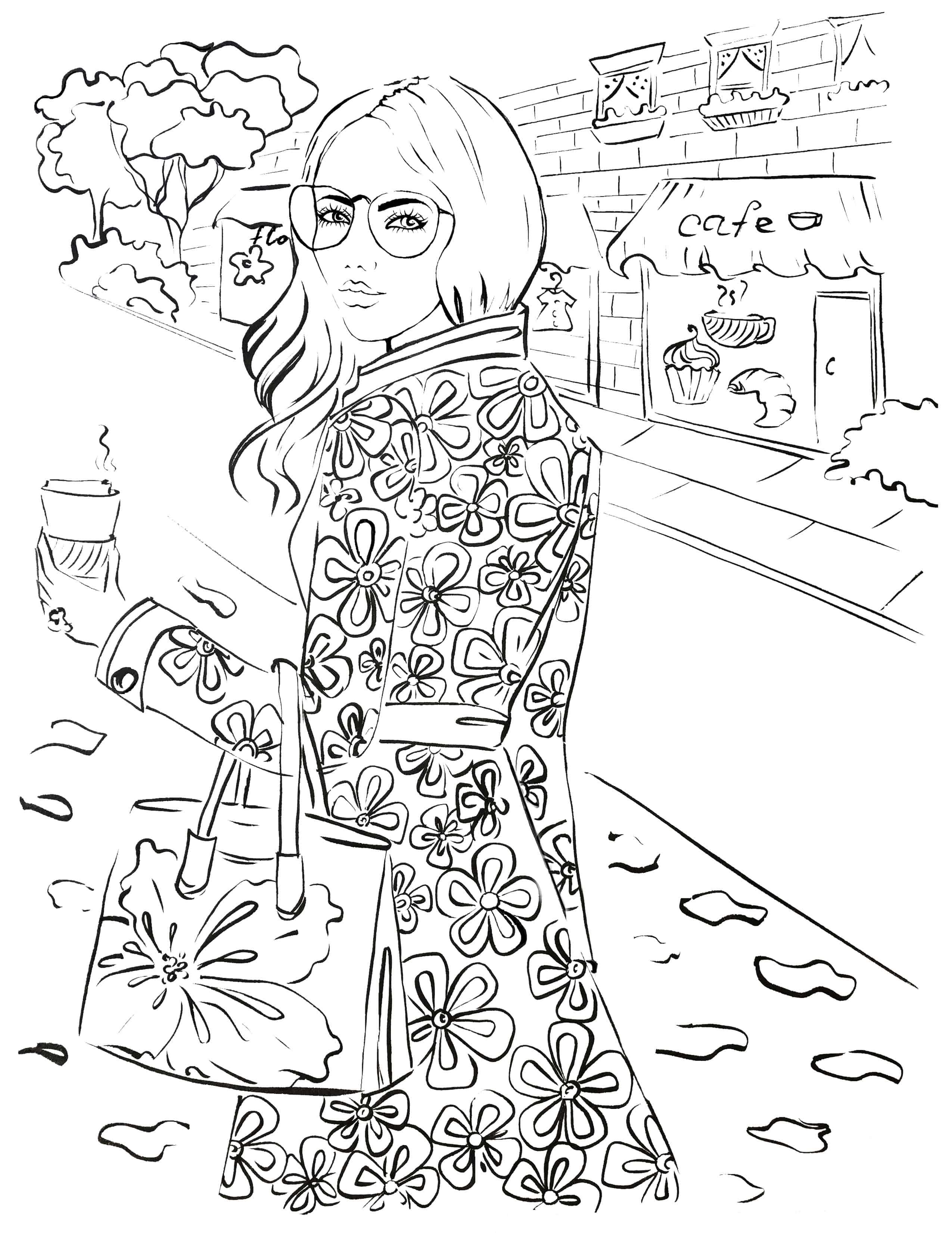 41+ Simple Free Fashion Coloring Pages Art