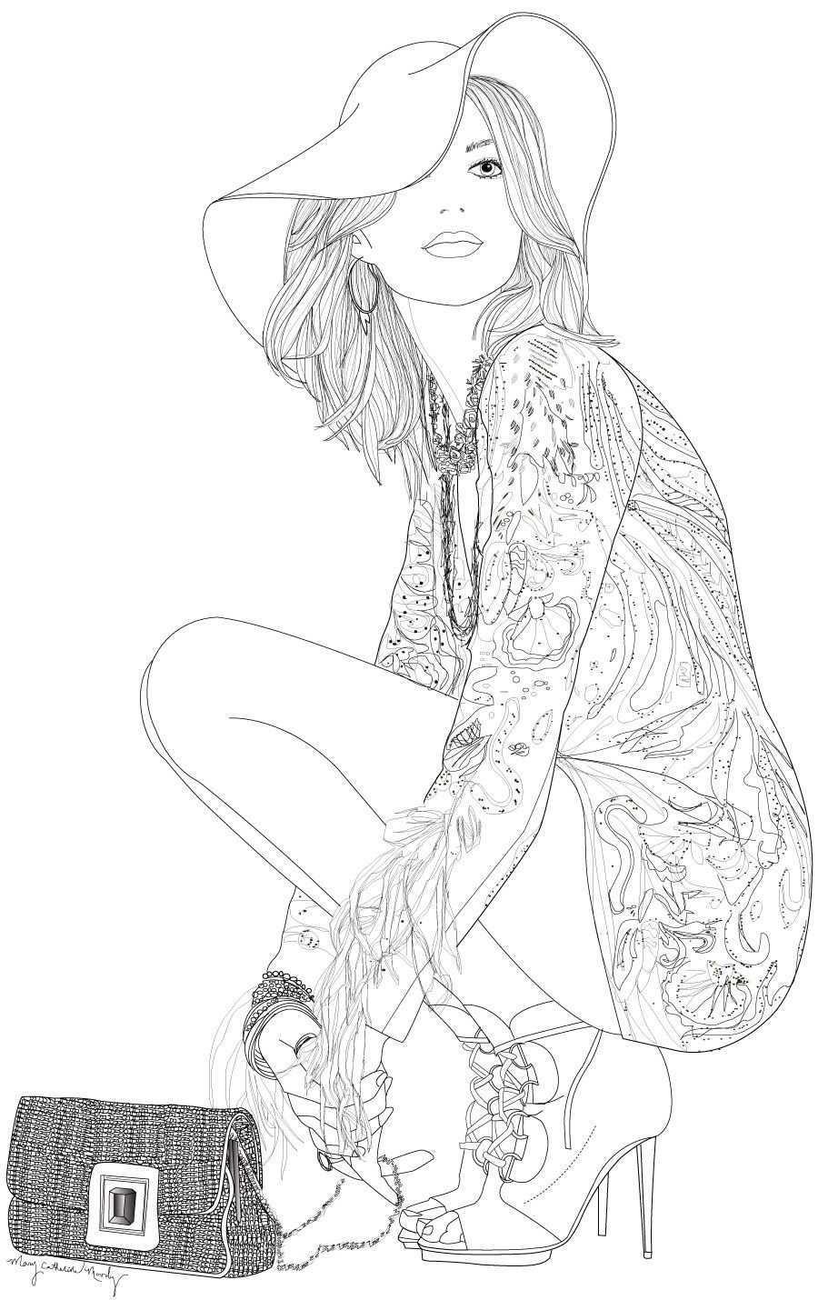 44+ Realistic Free Fashion Coloring Pages Aesthetic