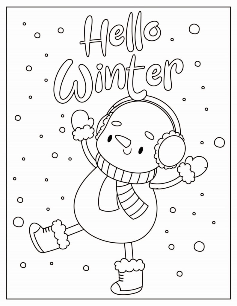 100+ Charming Winter Activity Coloring Pages Printable