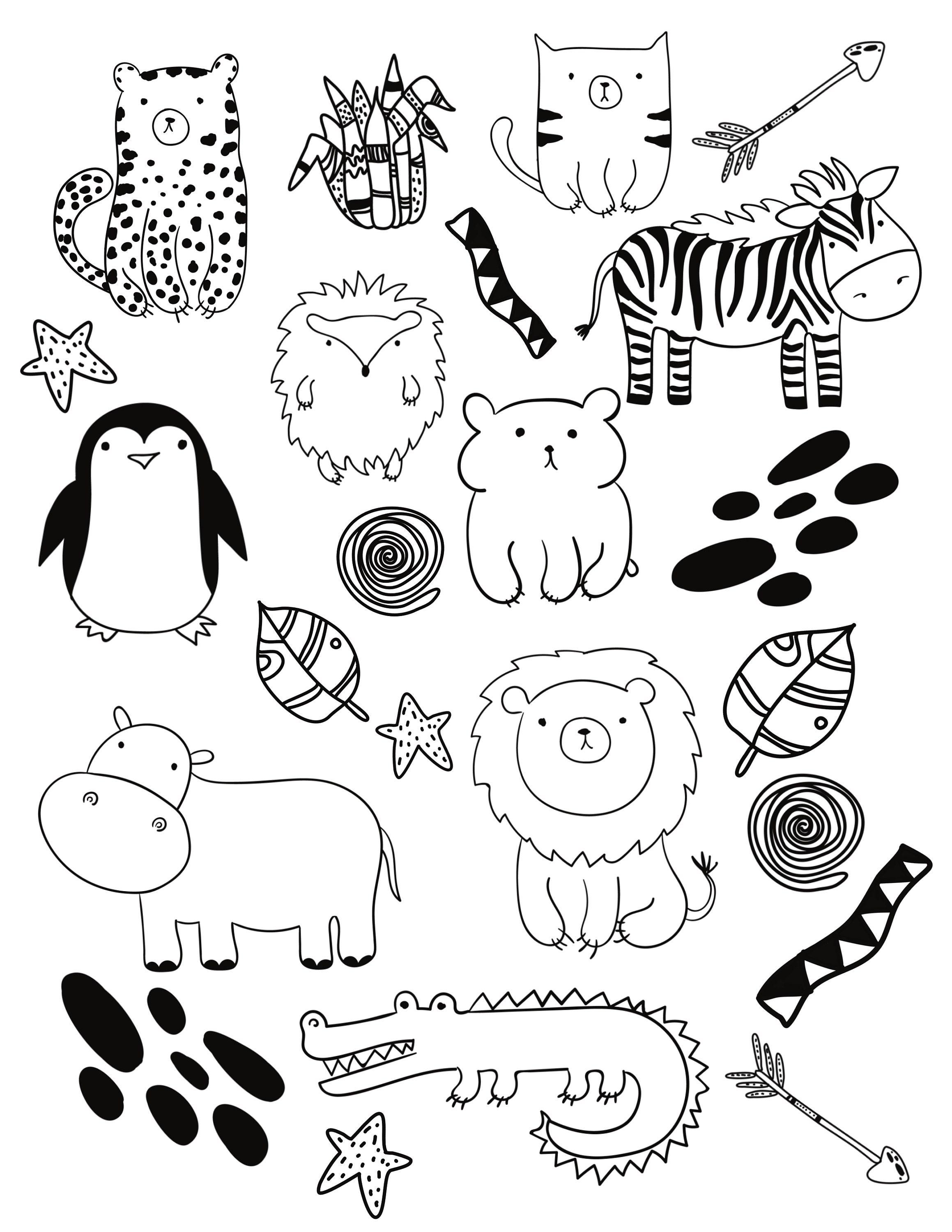 38+ Colorful Animal Coloring Pages Easy