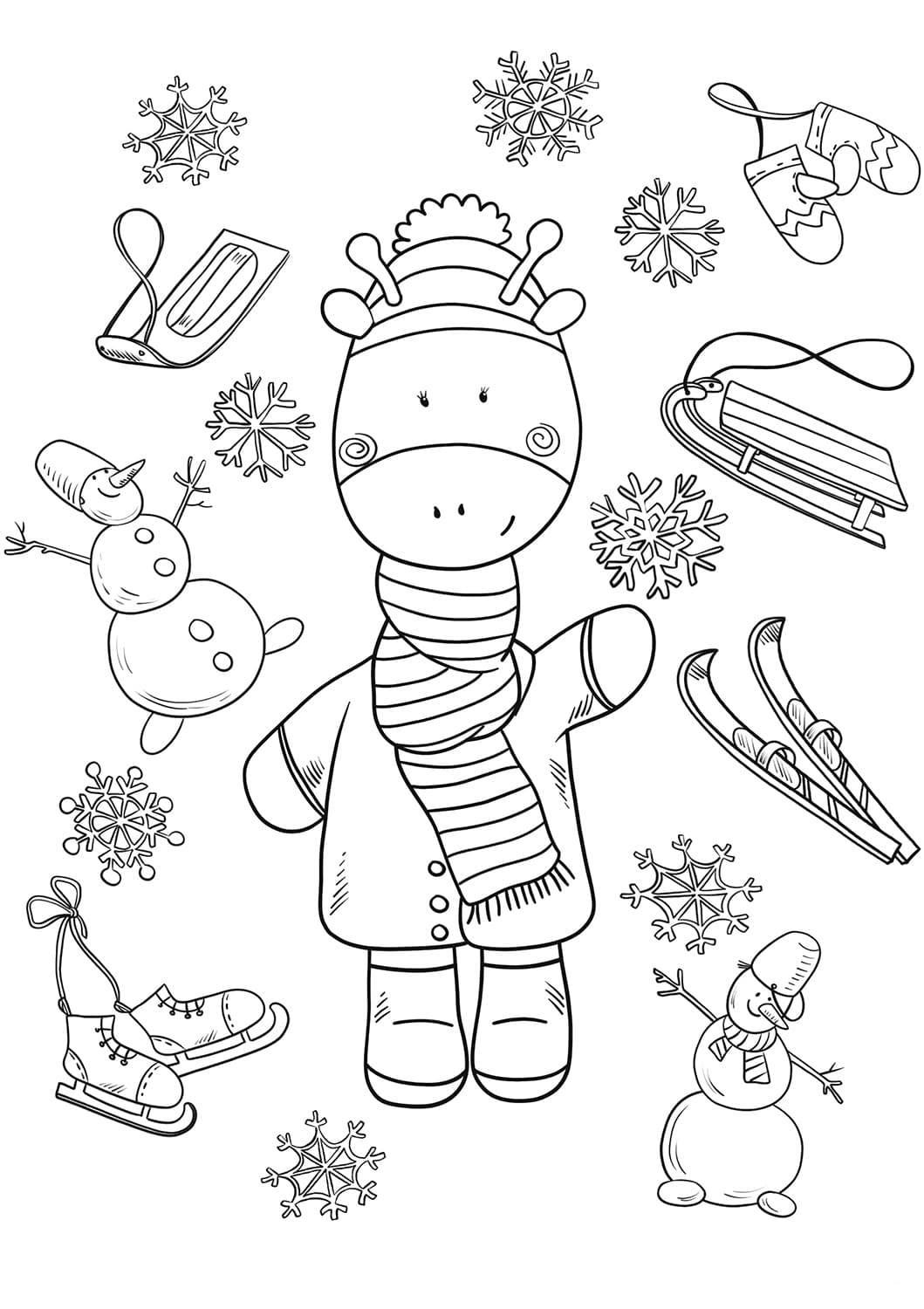 45+ Charming Winter Activity Coloring Pages Printable