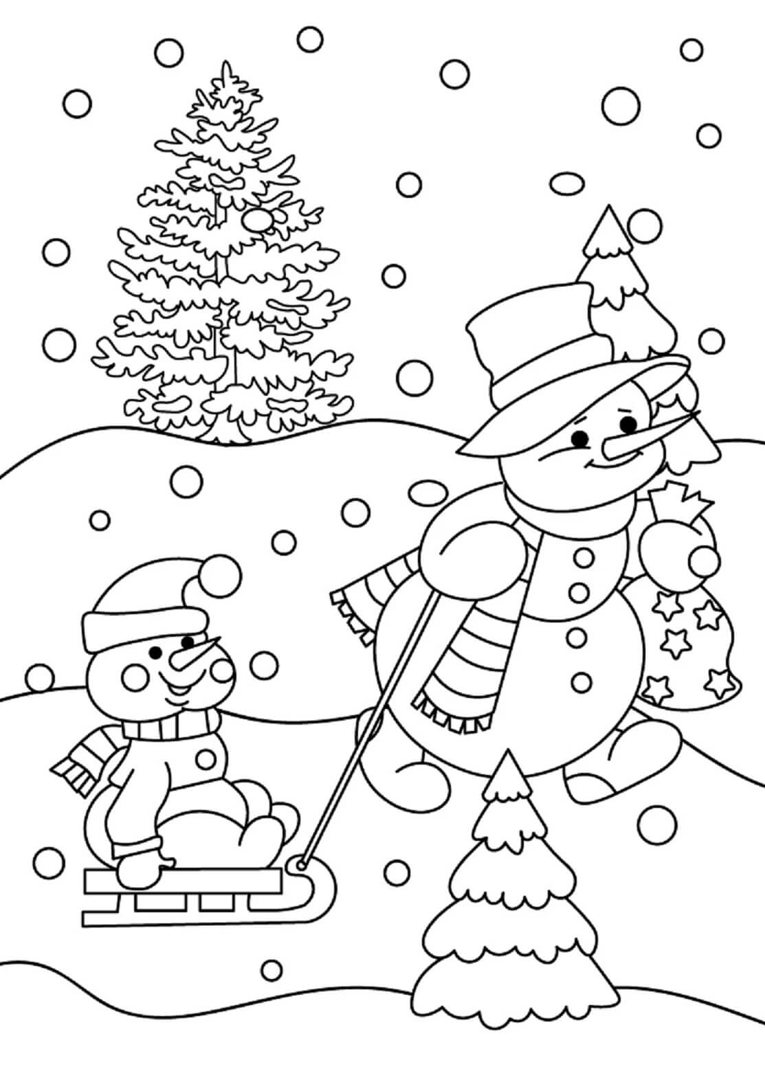 142+ Beautiful Winter Activity Coloring Pages Printable