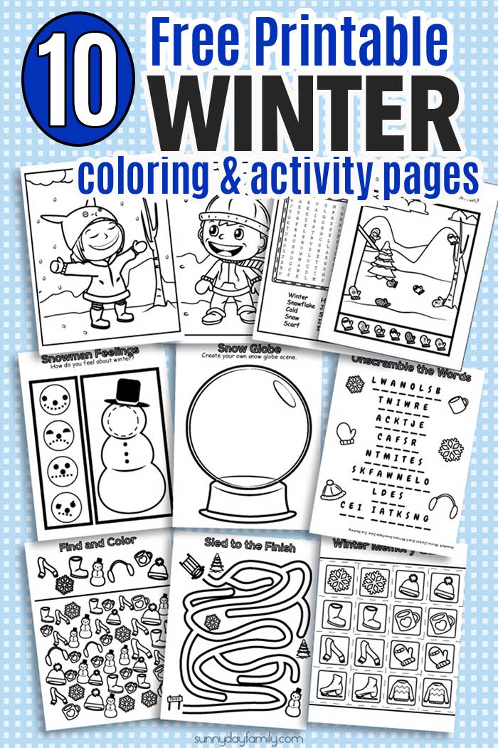 165+ Adorable Winter Activity Coloring Pages Printable