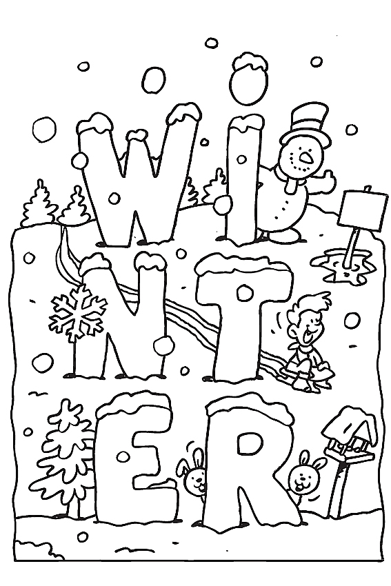 73+ Creative Winter Activity Coloring Pages Printable