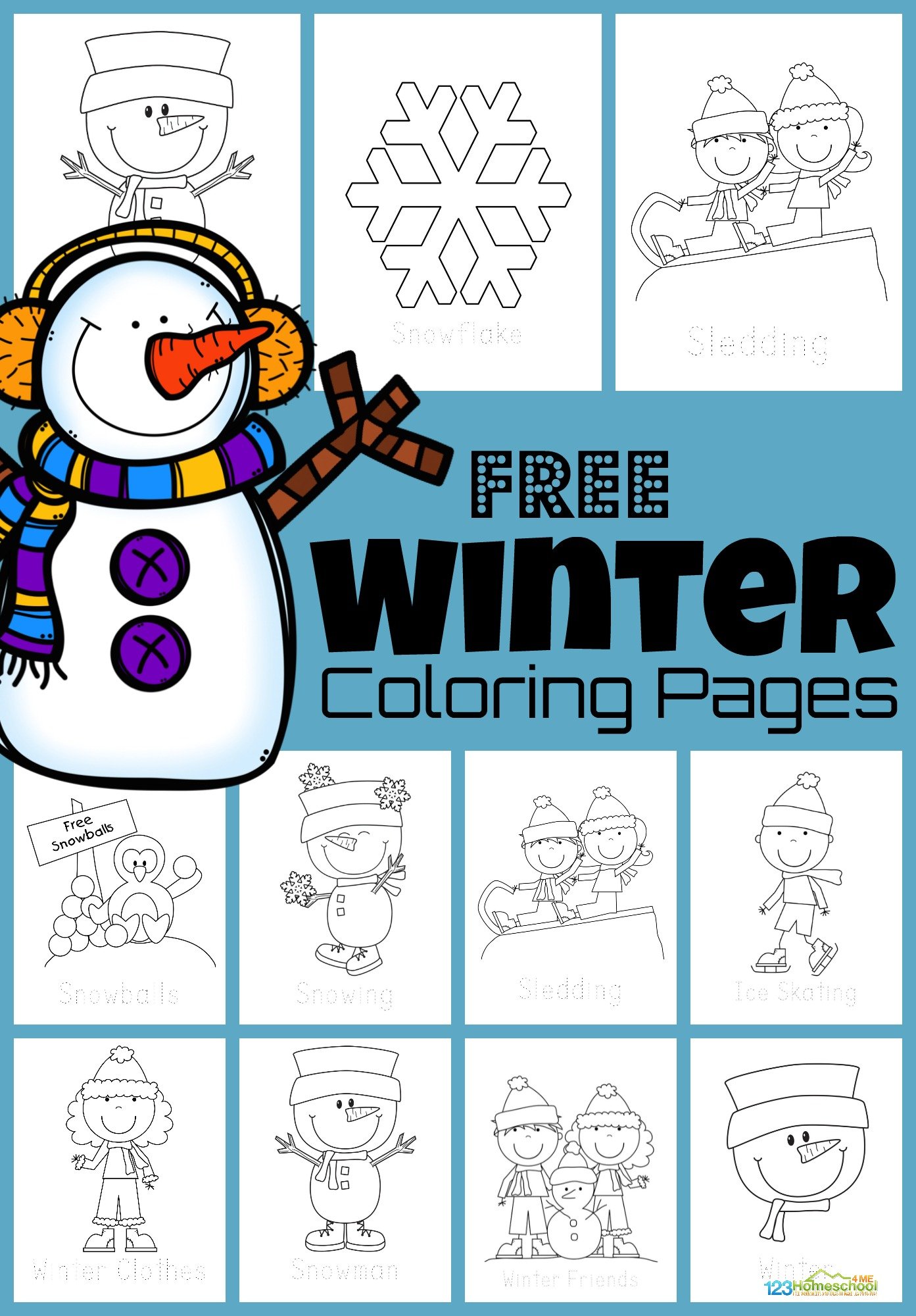 32+ Whimsical Winter Activity Coloring Pages Printable