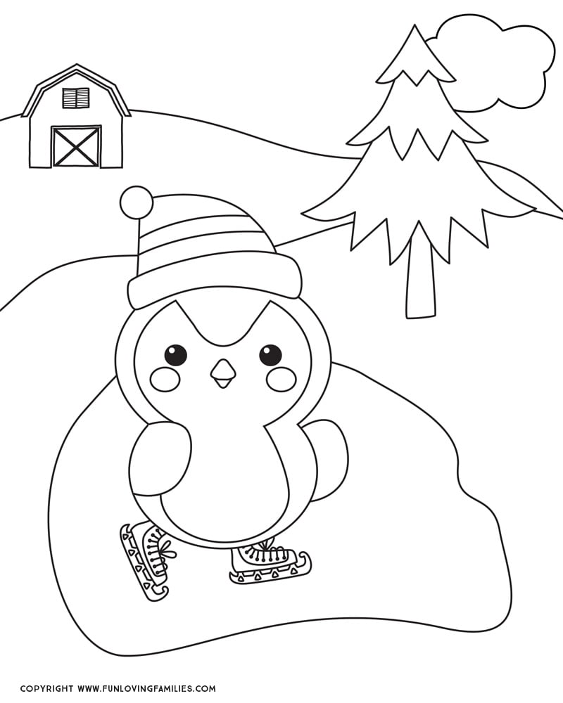 36+ Playful Winter Activity Coloring Pages Printable