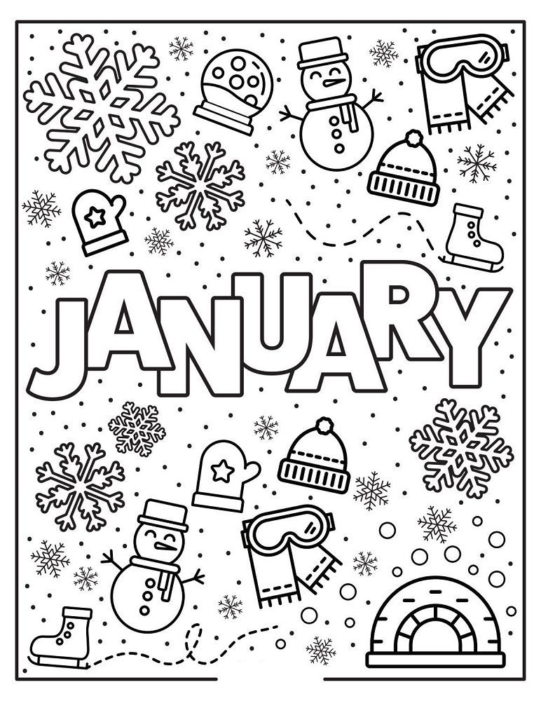 88+ Bright Winter Activity Coloring Pages Printable