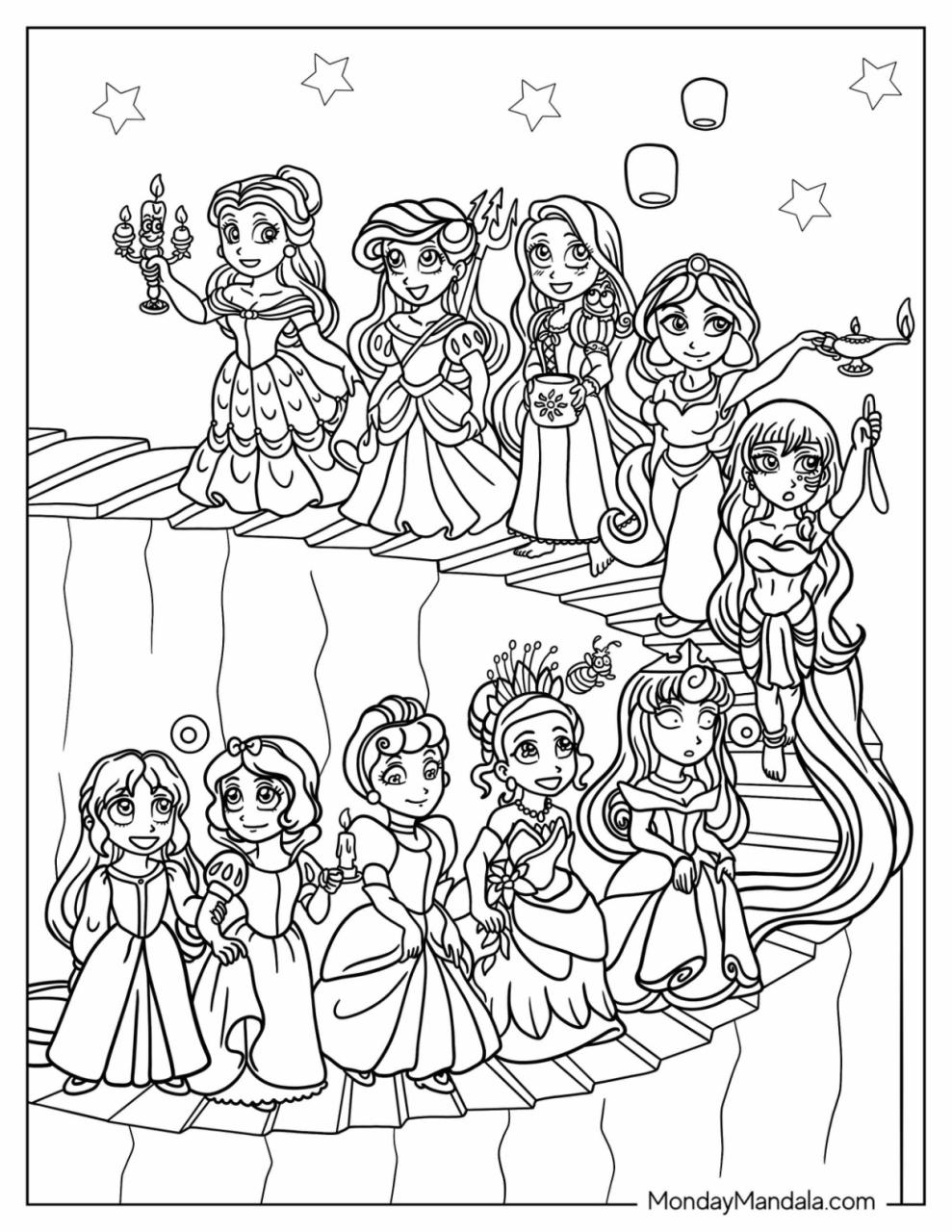 10 Adorable Disney Princess Coloring Pages to Enchant Your Little Ones