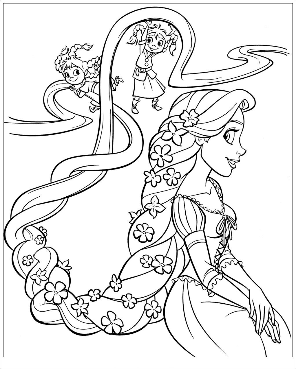 10 Beautiful Disney Tangled Coloring Pages to Print