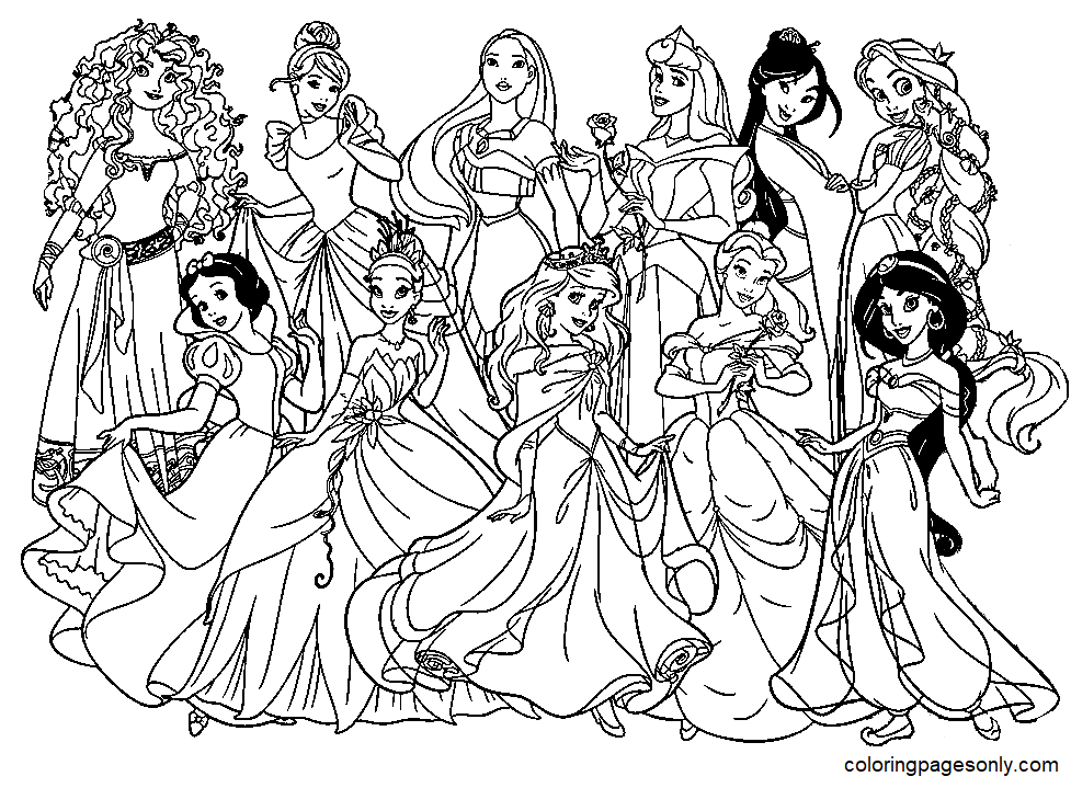 10 Princess Disney Coloring Page for Magical Moments