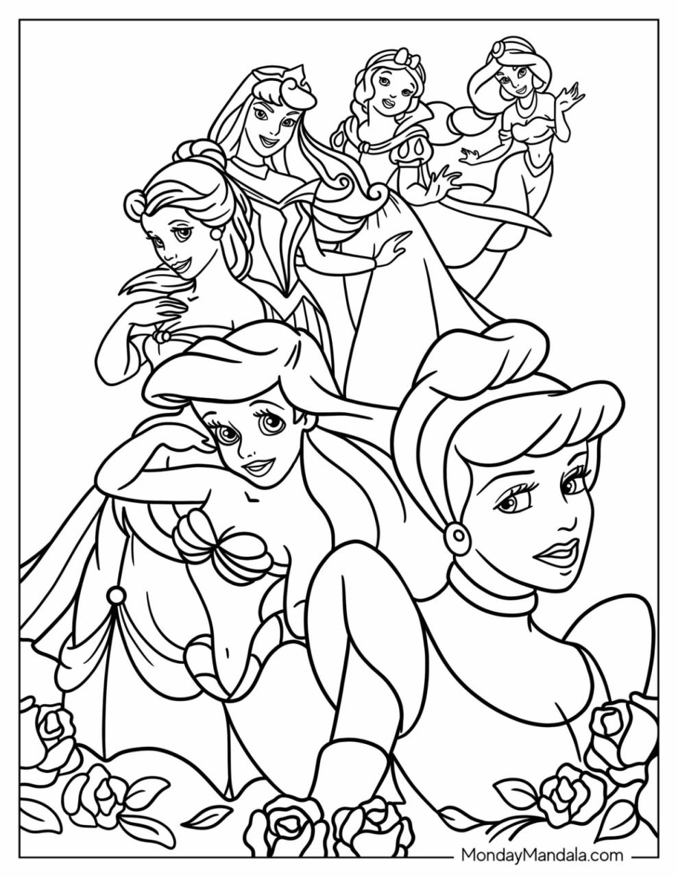 10 Fun Disney Princess Coloring Pages for Kids