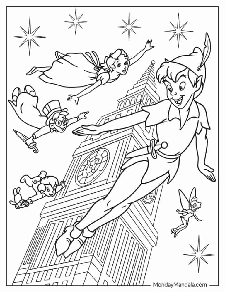 10 Disney Coloring Pages Peter Pan: A Journey into Neverland's Enchanting World