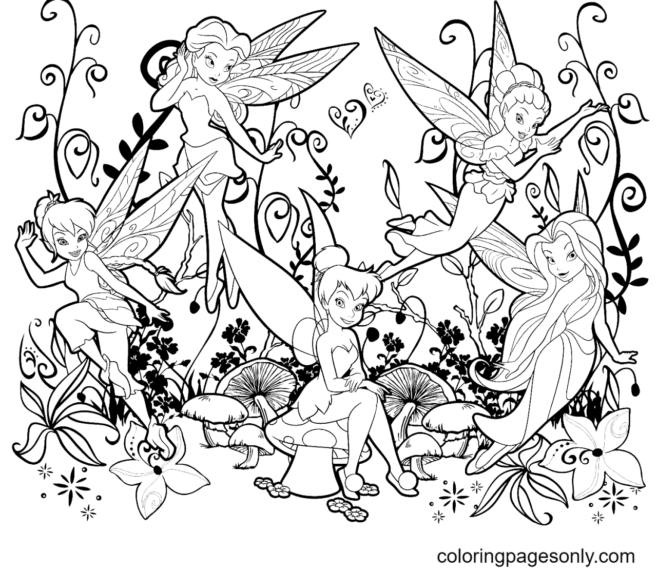 10 Enchanting Disney Coloring Pages Featuring Tinkerbell