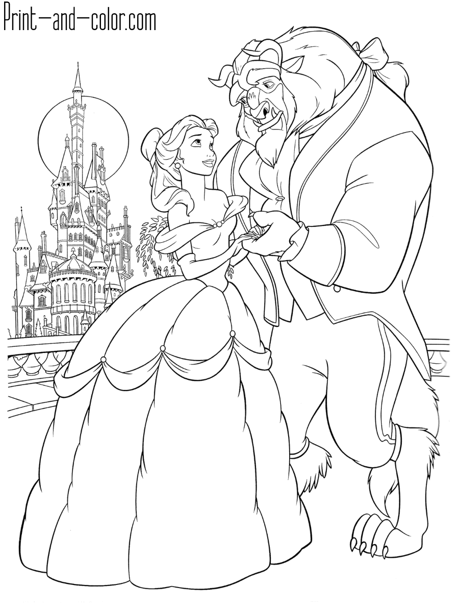 10 Enchanting Disney Coloring Pages for Beauty and the Beast Fans