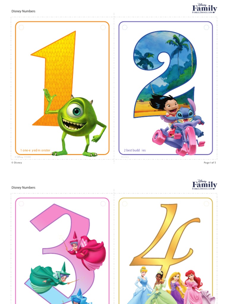 10 Fun Disney Printables with Numbers for Kids