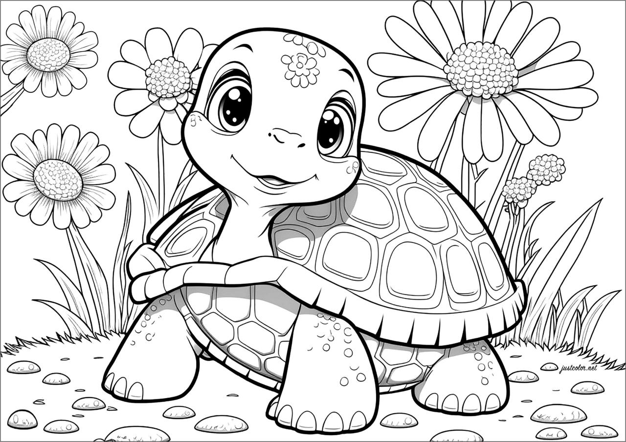 10 Adorable Turtle Disney Coloring Pages to Color