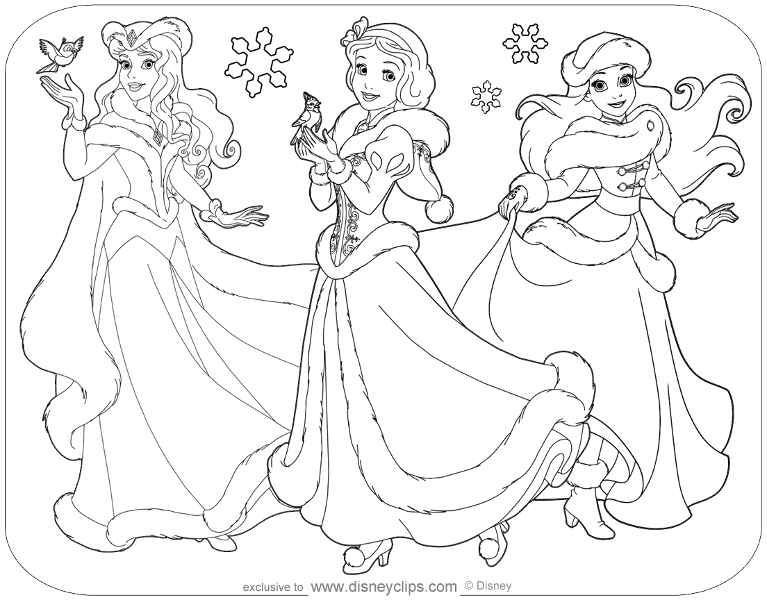 10 Magical Disney Princess Winter Coloring Pages to Enjoy