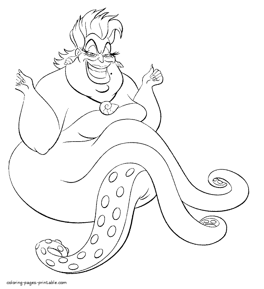 10 Spooky Ursula Disney Villain Coloring Pages to Color